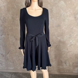 Black Long Sleeve Dress Knitted Vintage 90s Winter Party Dress